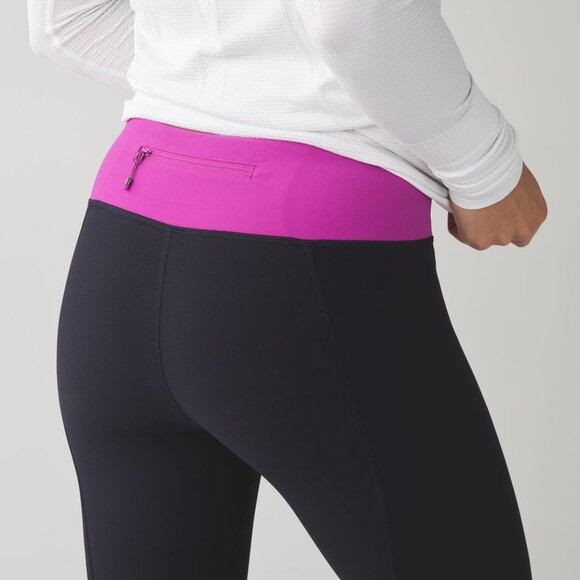 LULULEMON Leggings Tight Stuff High Rise Naval Blue Ultra Violet SIZE 6 New - Picture 1 of 3